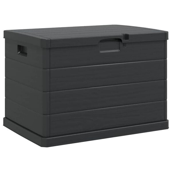 vidaXL Garden Storage Box Anthracite 77.5 x 54.5 x 53 cm Plastic