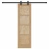 vidaXL Sliding Door Natural and Black 61 x 198.5 cm Solid Pine Wood