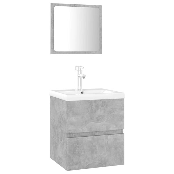vidaXL Bathroom Furniture Set Concrete Grey Engineered Wood