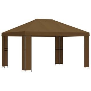 vidaXL Gazebo 4 x 3 m Taupe Polyester and Steel 190 gsm
