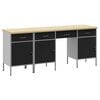 vidaXL Work Cabinet with Drawer with Lock 4 pcs Black 200 x 55 x 85 cm