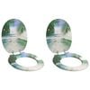 vidaXL Toilet Seat 2 pcs Green 43.8 x 37.8 cm MDF board