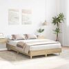 vidaXL Bed Frame No Mattress Sonoma Oak 135x190 cm Double Engineered Wood