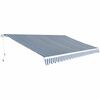 vidaXL Manual Awning 5 x 3 m Blue and White Stripe 100% Polyester