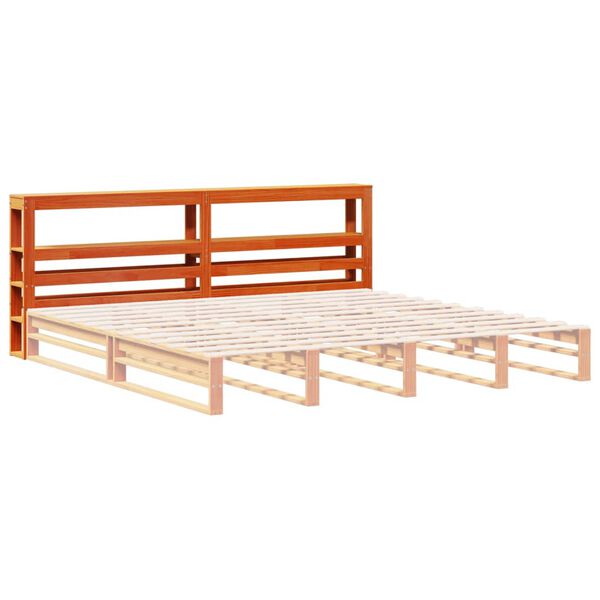 vidaXL Headboard with Shelves Wax Brown 180 cm Solid Wood Pine