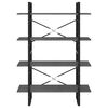 vidaXL 4-Tier Book Cabinet Grey 100x30x140 cm Solid Pine Wood