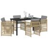 vidaXL Garden Dining Set 5 pcs Beige Poly Rattan