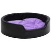 vidaXL Dog Bed Black and Purple 69x59x19 cm Plush and Faux Leather