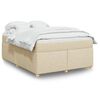 vidaXL Box Spring Bed with Mattress Cream 140x200 cm Fabric