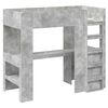 vidaXL Loft Bed Frame with Desk with Storage Concrete Grey 80 x 200 cm