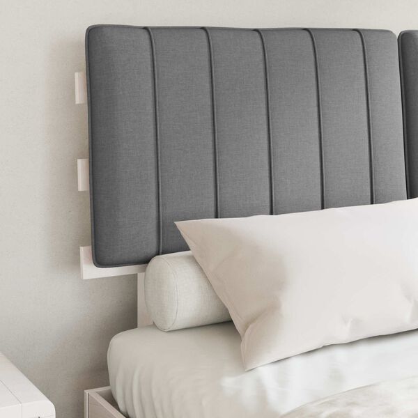 vidaXL Bed Frame with Upholstered Headboard Light Grey 135 x 190 cm