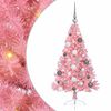 vidaXL Artificial Pre-lit Christmas Tree with 150 LEDs Pink 120 cm PVC