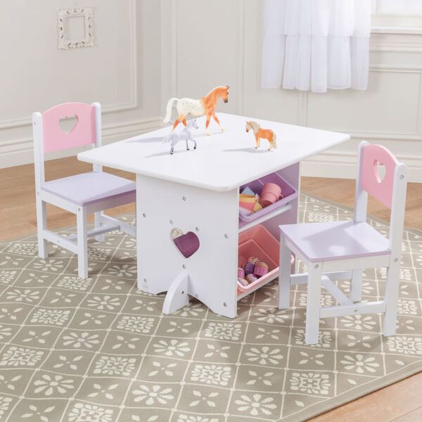 KidKraft Heart Table with 2 Chairs Set