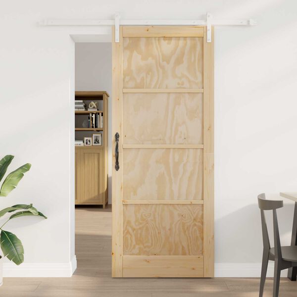 vidaXL Sliding Door Brown 86 x 211 cm Solid Pine Wood