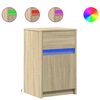 vidaXL Bedside Cabinet with LED Lights Sonoma Oak Engineered Wood