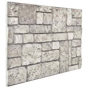 vidaXL Wall Panels 10 pcs 100 x 50 cm Grey EPS Foam