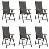 vidaXL 7 Piece Garden Dining Set Black and Brown Aluminium