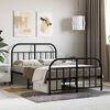 vidaXL Metal Bed Frame without Mattress with Footboard Black 120x200cm