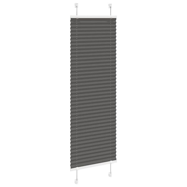 vidaXL Pleated Blind Black 50x150 cm Fabric Width 49.4 cm Polyester