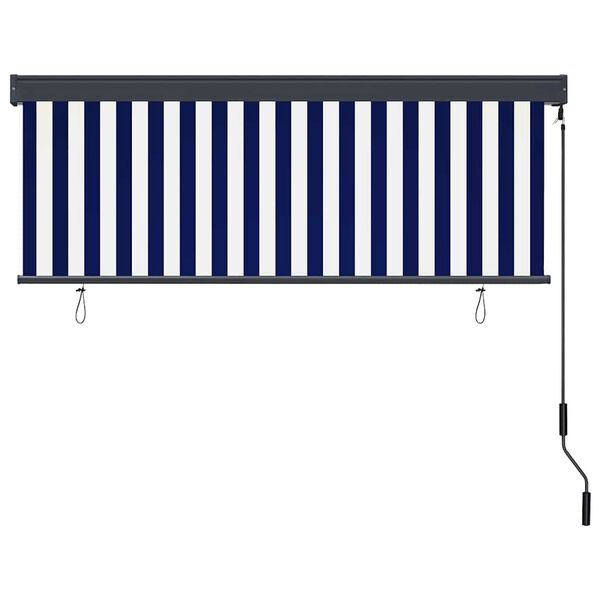 vidaXL Roller Blind Blue and White 180 x 250 cm Fabric and Aluminum