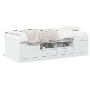 vidaXL Daybed with Drawers without Mattress White 90x200 cm