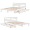 vidaXL Bed Frame without Mattress White 135x190 cm Double Solid Wood Pine