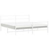 vidaXL Metal Bed Frame without Mattress with Footboard&nbsp;White 200x200cm
