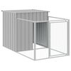 vidaXL Dog House with Run Light Grey 110x1221x110 cm Galvanised Steel