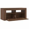vidaXL TV Cabinet with LED Lights Brown Oak 90x35x40 cm