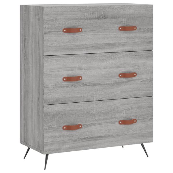 vidaXL Chest of Drawers Grey Sonoma 69.5x34x90 cm Engineered Wood