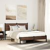 vidaXL Metal Bed Frame without Mattress Brown Oak 150x200 cm King Size