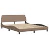 vidaXL Bed Frame with LED without Mattress "Zadar" Cappuccino 160x200 cm