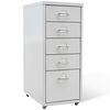 vidaXL File Cabinet with 5 Drawers Grey 68.5 cm Steel