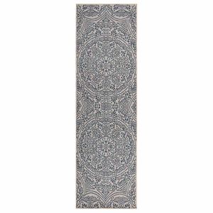 vidaXL Outdoor Flatweave Rug 80x250 cm Blue Pattern
