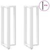 vidaXL Bar Table Legs T-Shaped&nbsp;2 pcs White 50x35x(110-111) cm Steel