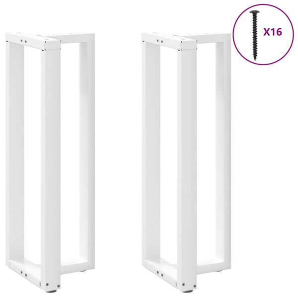 vidaXL Bar Table Legs T-Shaped&nbsp;2 pcs White 50x35x(110-111) cm Steel
