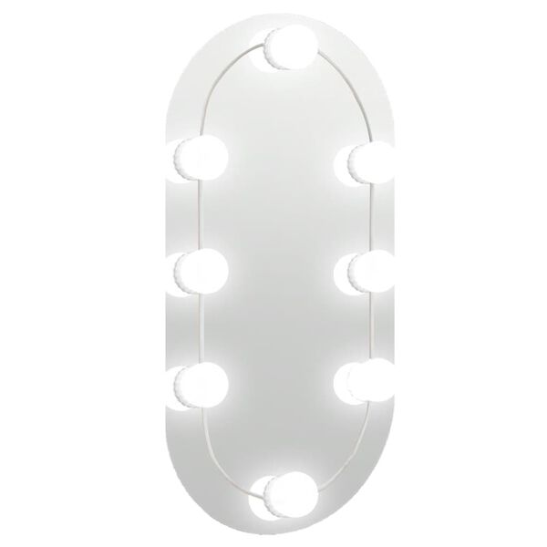 vidaXL Mirror with LED Lights 40x20 cm Glass Oval