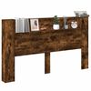 vidaXL Headboard Cabinet with LED Smoked Oak 180 x 16.5 x 103.5 cm