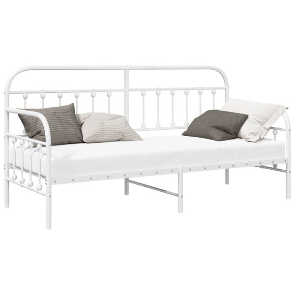 vidaXL Daybed Frame White 75 x 190 cm Powder-Coated Steel