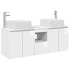 vidaXL Bathroom Cabinet Set 3 pcs High Gloss White 135 x 35 x 80 cm