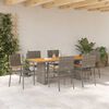 vidaXL Garden Dining Set 7 pcs Grey Poly Rattan