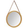 vidaXL Wall Mirror with Strap Gold &Oslash; 55 cm