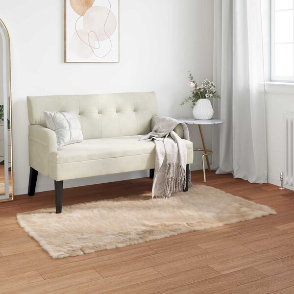 vidaXL Faux Sheepskin Rug Tafalla Beige 80 x 150 cm Polyester