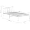 vidaXL Bed Frame without Mattress White Metal 100x200 cm