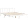 vidaXL Bed Frame without Mattress White King Size Solid Wood Pine