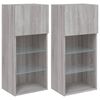 vidaXL TV Cabinets with LED Lights 2 pcs Grey Sonoma 40.5x30x90 cm