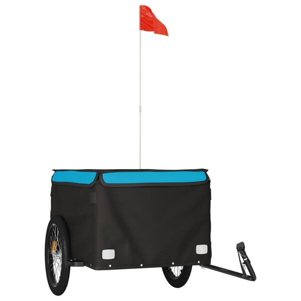 vidaXL Bike Trailer Black and Blue 45 kg Iron