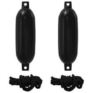vidaXL Boat Fenders 2 pcs &Oslash; 16 x 58 cm Black PVC