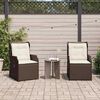 vidaXL Garden Bench with Cushion 2 pcs Brown Poly rattan