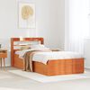 vidaXL Bed Frame with Headboard Wax Brown 100x200 cm Solid Wood Pine